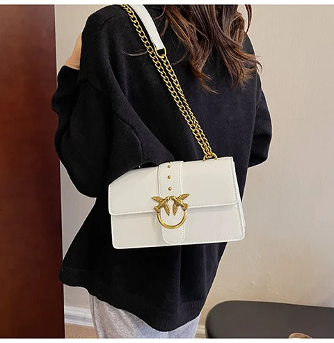 Crossbody Bag New Pinko Swallow Chain Bacchus Bag Fashionable European and American Shoulder Underarm Bag