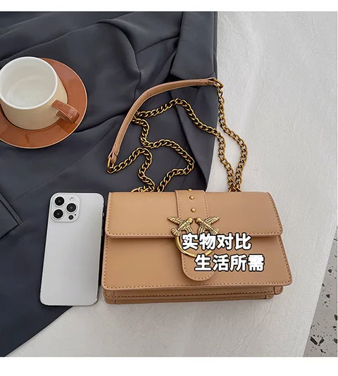 Crossbody Bag New Pinko Swallow Chain Bacchus Bag Fashionable European and American Shoulder Underarm Bag