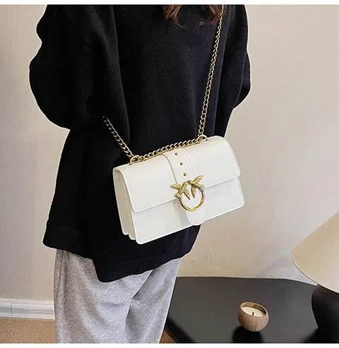 Crossbody Bag New Pinko Swallow Chain Bacchus Bag Fashionable European and American Shoulder Underarm Bag