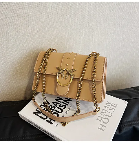 Crossbody Bag New Pinko Swallow Chain Bacchus Bag Fashionable European and American Shoulder Underarm Bag