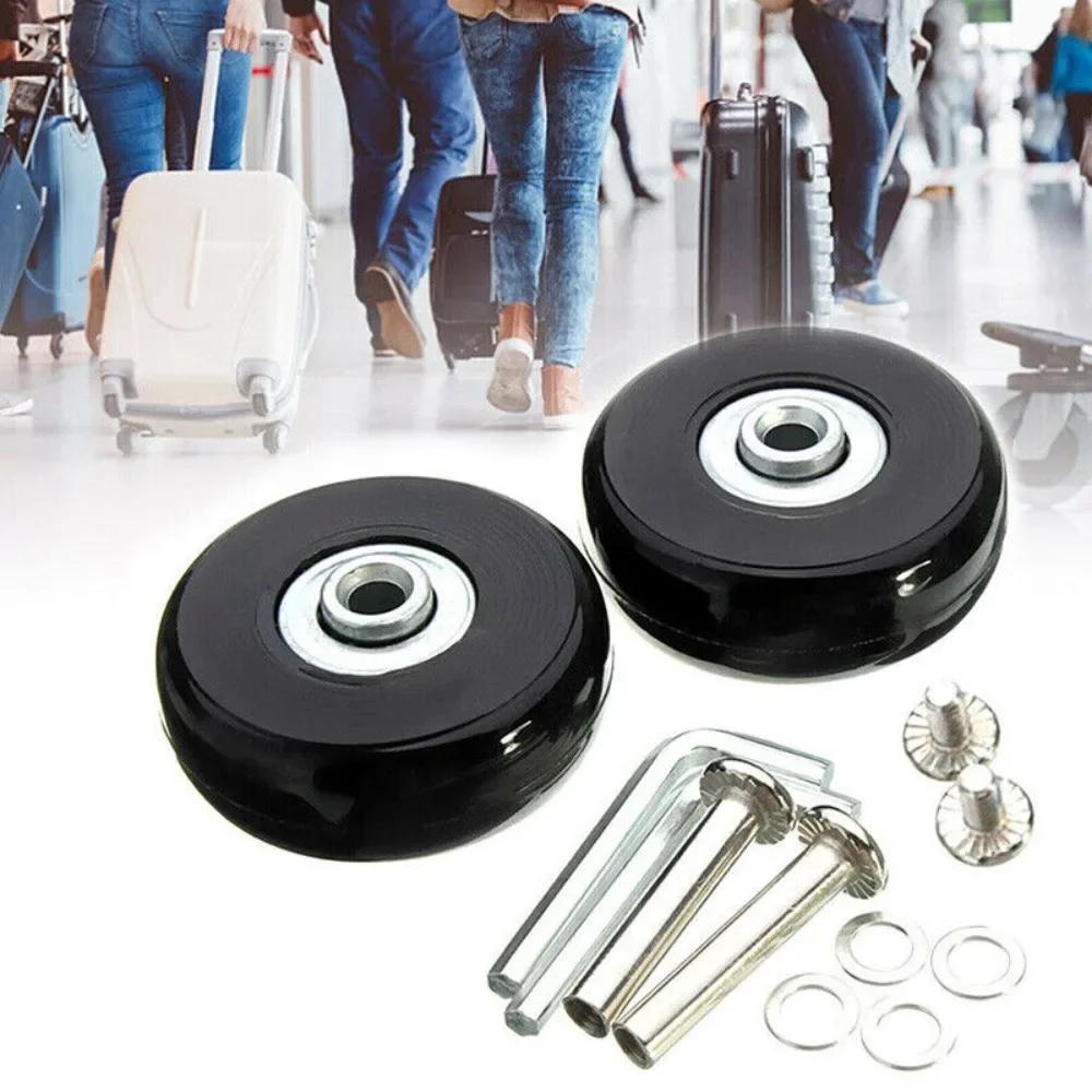 Silent Suitcase Wheels Rubber Trolley Luggage Casters High-Quality Durable Travel Bag Wheel Repair Accessories for Quiet Rolling