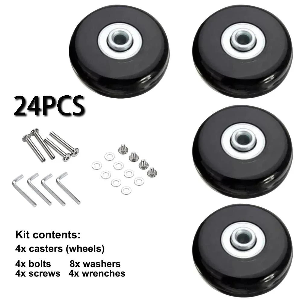 Silent Suitcase Wheels Rubber Trolley Luggage Casters High-Quality Durable Travel Bag Wheel Repair Accessories for Quiet Rolling