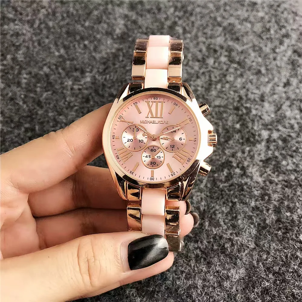 2026 Michael Kors Women's Business Watch Bag MK Classic Roman Scale Quartz Stainless Steel Intergold Style Watch Wallet