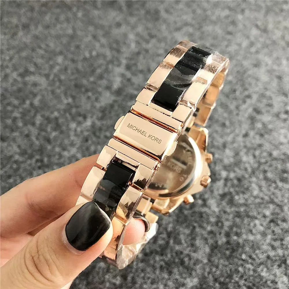 2026 Michael Kors Women's Business Watch Bag MK Classic Roman Scale Quartz Stainless Steel Intergold Style Watch Wallet