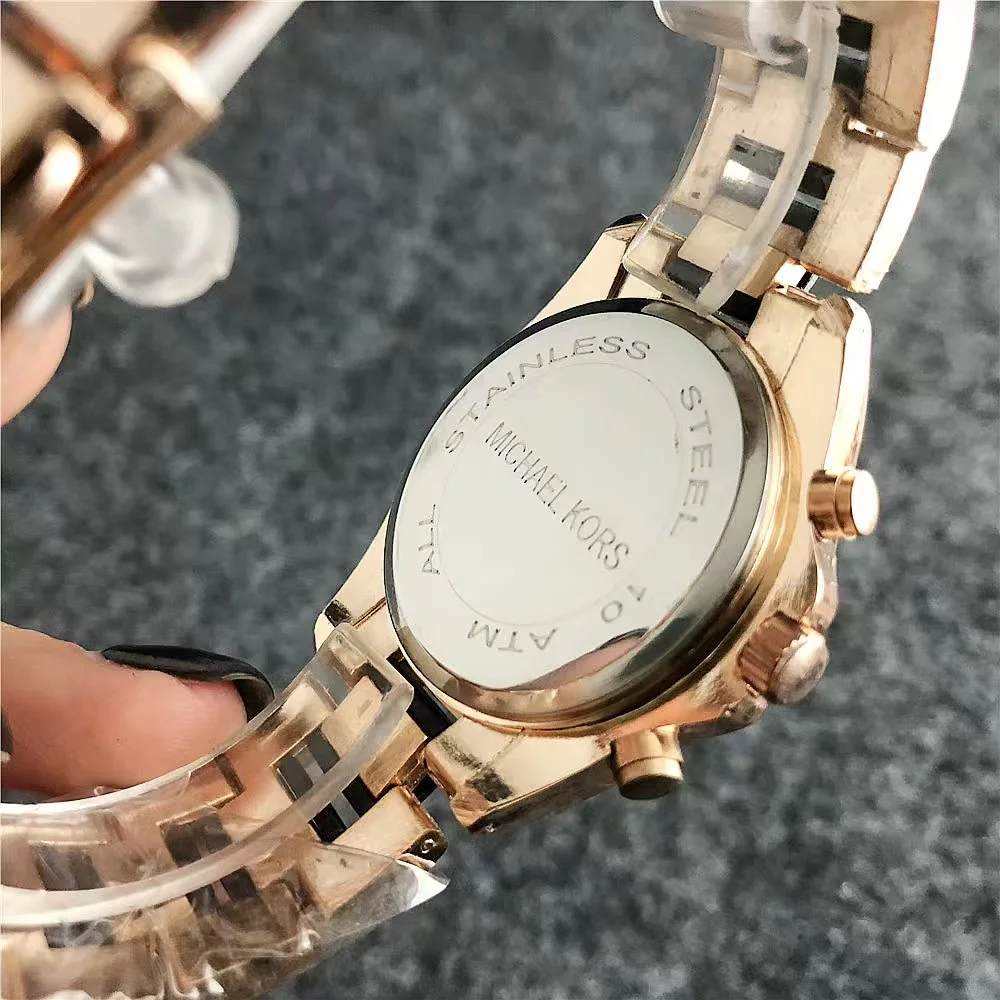 2026 Michael Kors Women's Business Watch Bag MK Classic Roman Scale Quartz Stainless Steel Intergold Style Watch Wallet