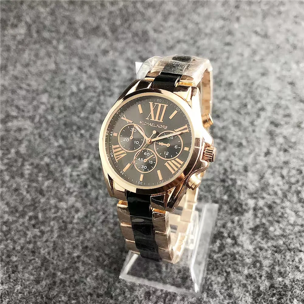 2026 Michael Kors Women's Business Watch Bag MK Classic Roman Scale Quartz Stainless Steel Intergold Style Watch Wallet