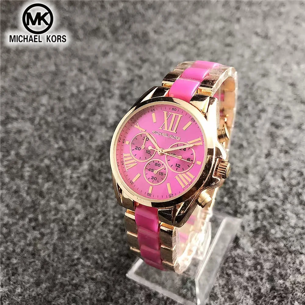 2026 Michael Kors Women's Business Watch Bag MK Classic Roman Scale Quartz Stainless Steel Intergold Style Watch Wallet