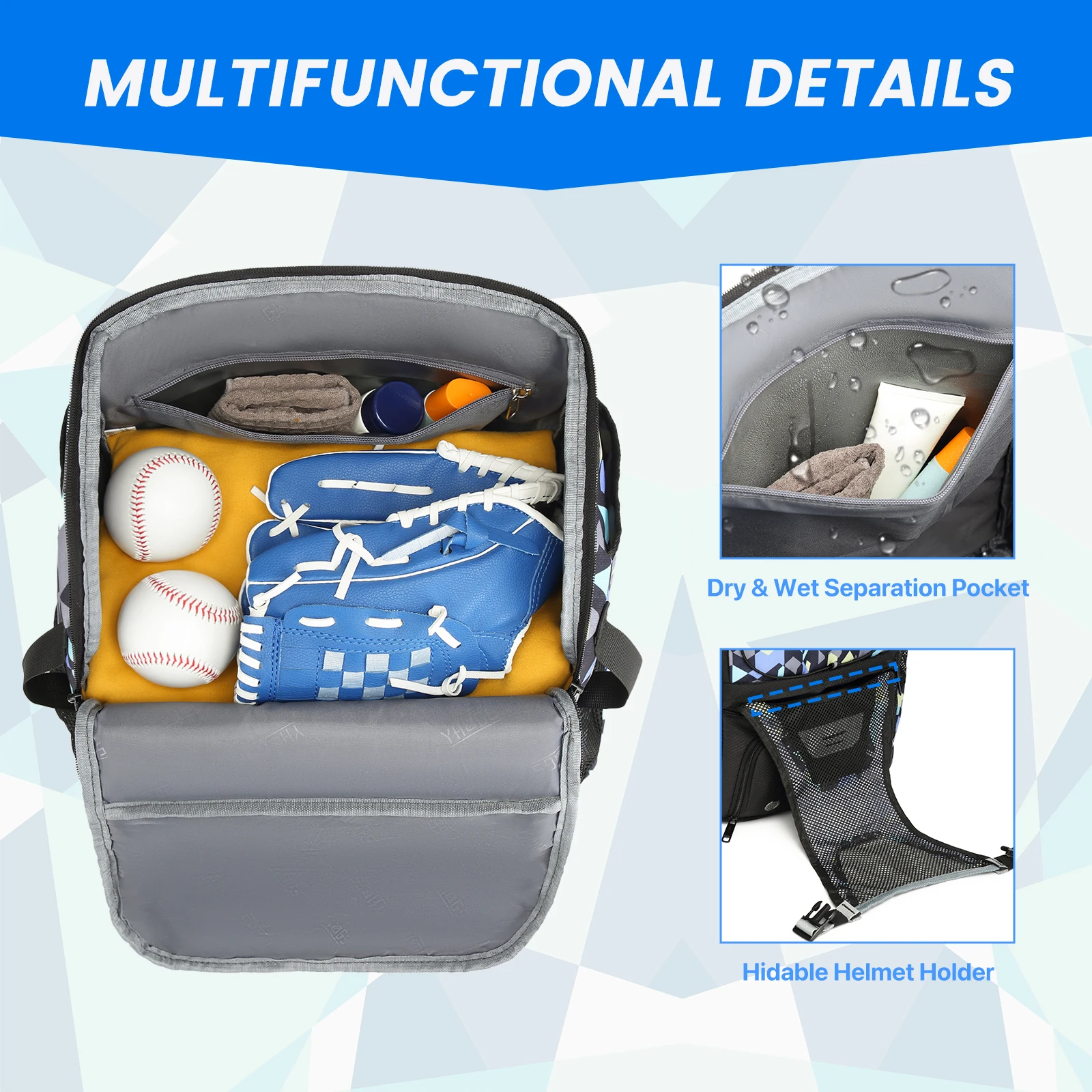 Softball Equipment Bag Baseball Backpack with Shoe Compartment Softball Bag for Youth Large Capacity Sport Baseball Backpack