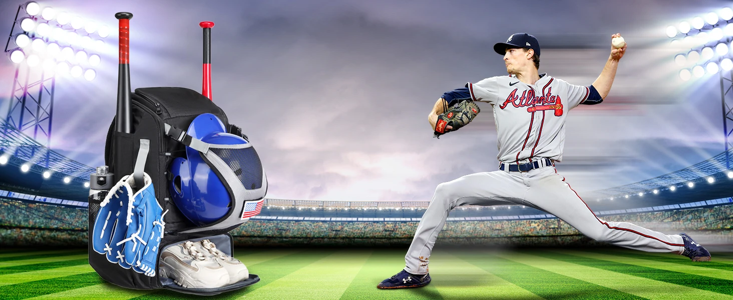 Softball Equipment Bag Baseball Backpack with Shoe Compartment Softball Bag for Youth Large Capacity Sport Baseball Backpack