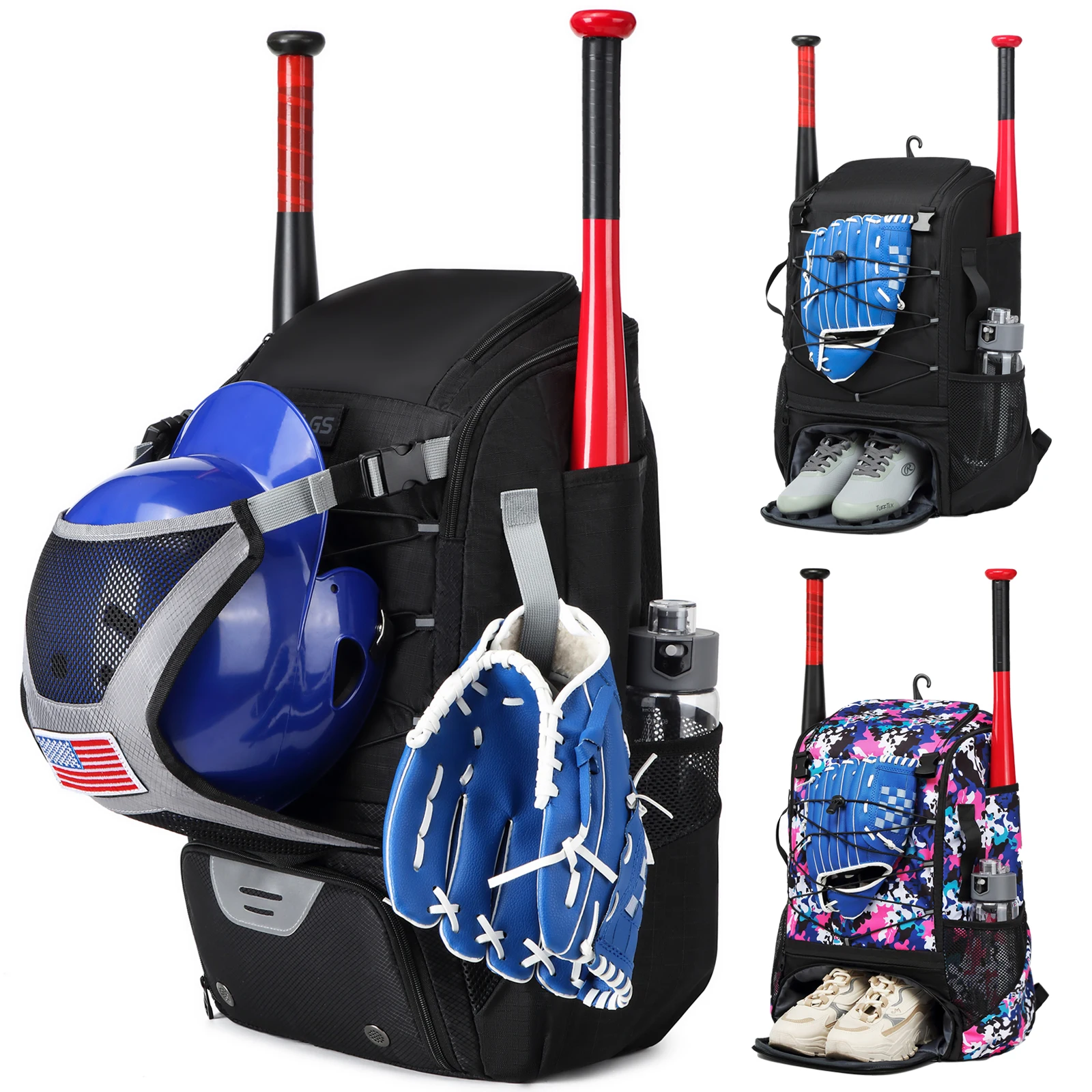 Softball Equipment Bag Baseball Backpack with Shoe Compartment Softball Bag for Youth Large Capacity Sport Baseball Backpack