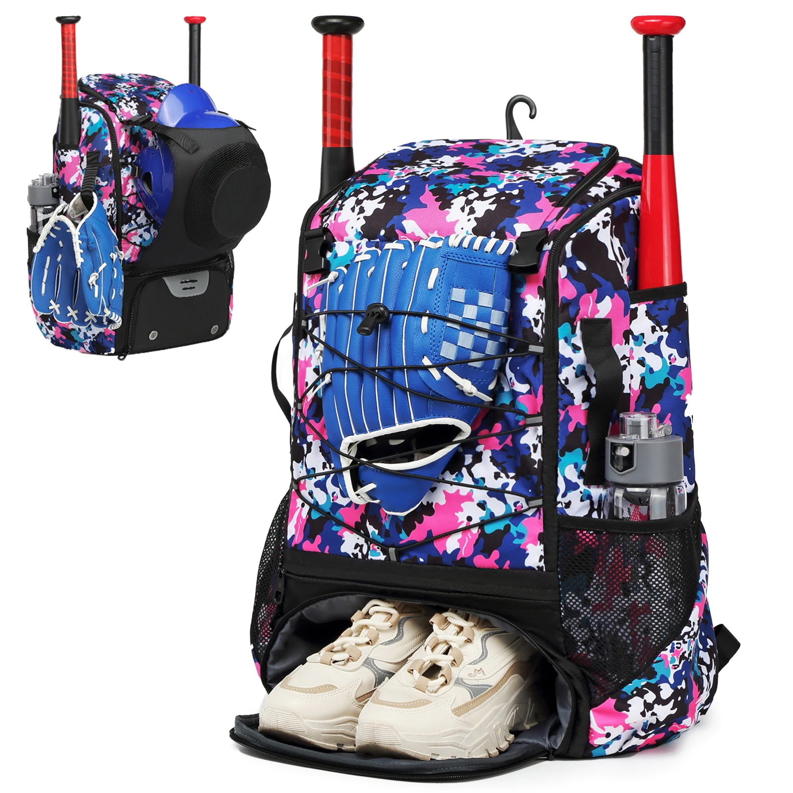 Softball Equipment Bag Baseball Backpack with Shoe Compartment Softball Bag for Youth Large Capacity Sport Baseball Backpack