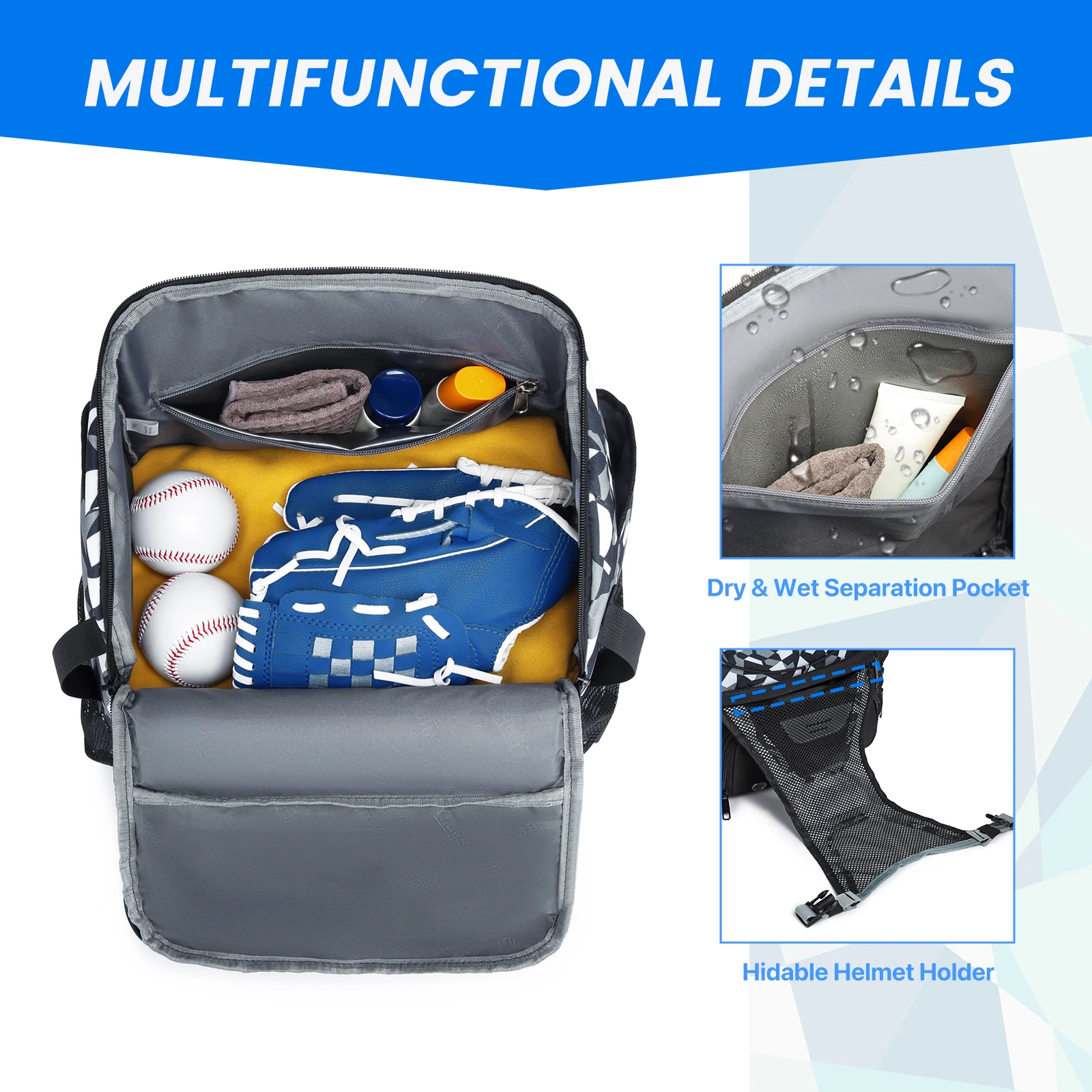 Softball Equipment Bag Baseball Backpack with Shoe Compartment Softball Bag for Youth Large Capacity Sport Baseball Backpack