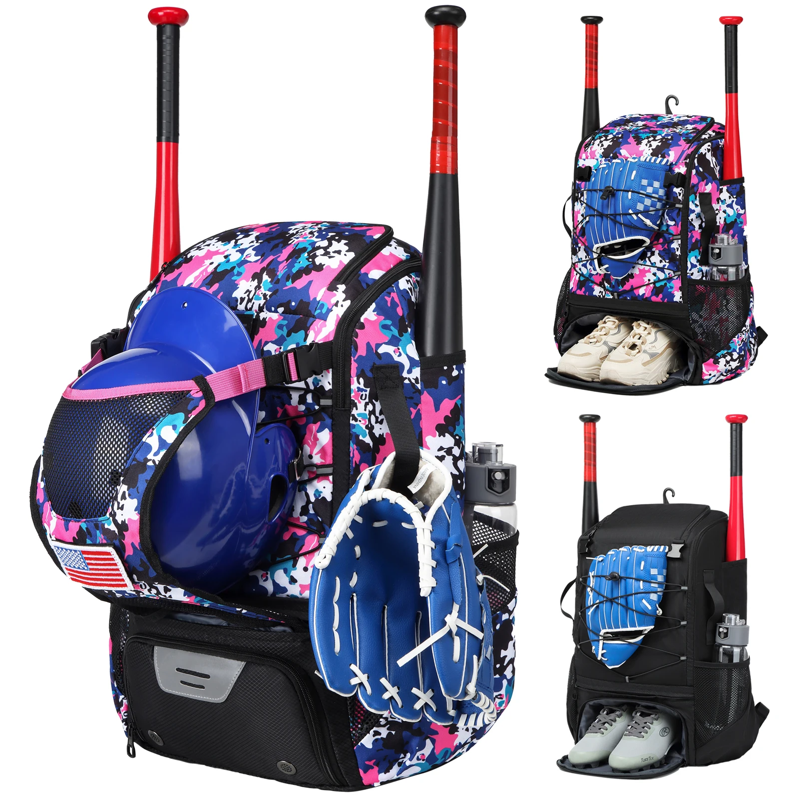 Softball Equipment Bag Baseball Backpack with Shoe Compartment Softball Bag for Youth Large Capacity Sport Baseball Backpack