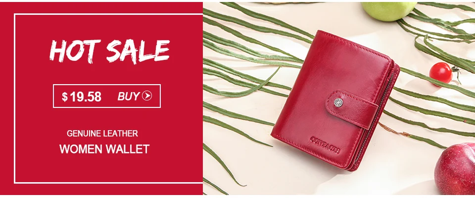 Contact's 100% Genuine Leather Wallet Green Women Small Coin Purse Mini Card Holder Wallets Mini Money Bag for Ladies Carteras
