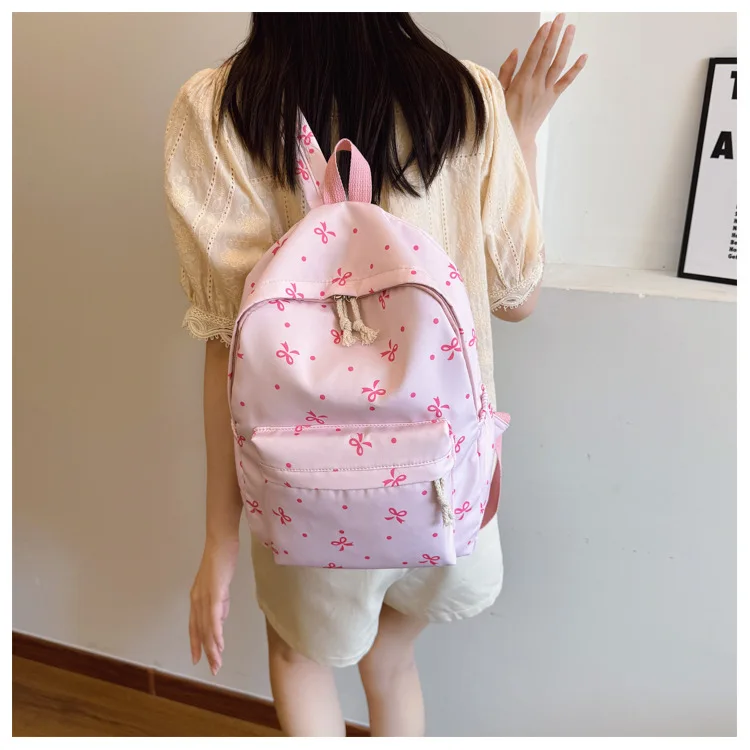 1 Set 3 in 1 Women College Student Backpack Large Capacity Casual Travel Daypack Stylish Versatile Laptop Bag for School