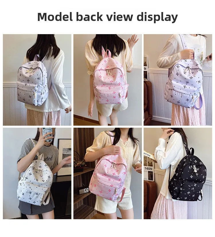 1 Set 3 in 1 Women College Student Backpack Large Capacity Casual Travel Daypack Stylish Versatile Laptop Bag for School