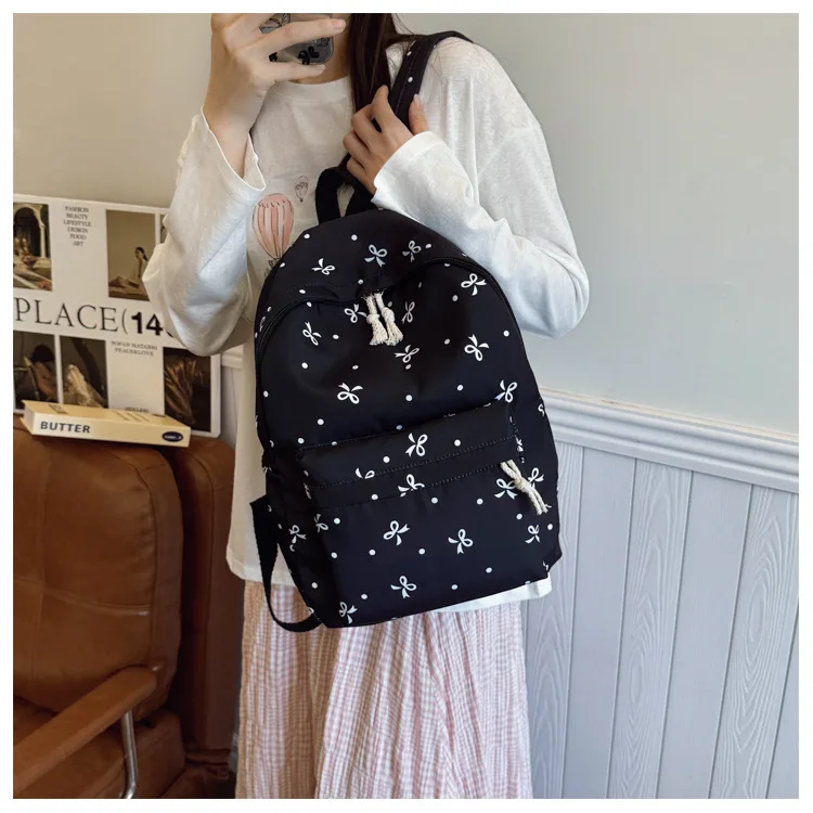 1 Set 3 in 1 Women College Student Backpack Large Capacity Casual Travel Daypack Stylish Versatile Laptop Bag for School