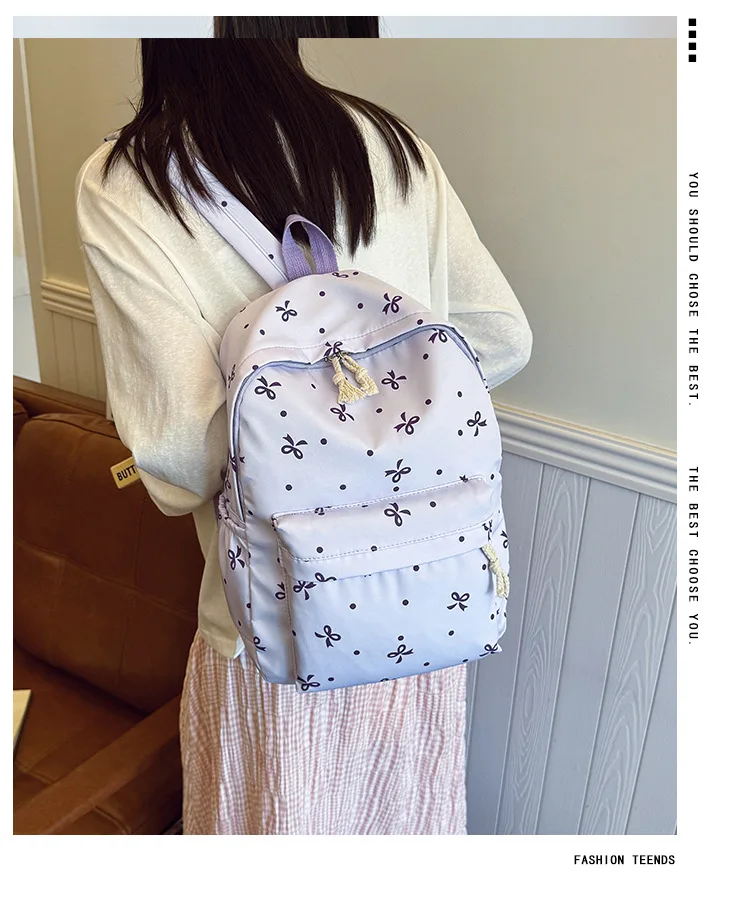 1 Set 3 in 1 Women College Student Backpack Large Capacity Casual Travel Daypack Stylish Versatile Laptop Bag for School