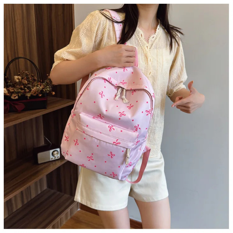 1 Set 3 in 1 Women College Student Backpack Large Capacity Casual Travel Daypack Stylish Versatile Laptop Bag for School