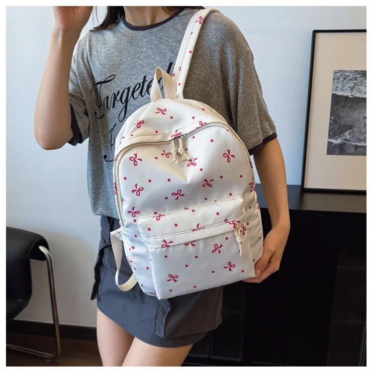 1 Set 3 in 1 Women College Student Backpack Large Capacity Casual Travel Daypack Stylish Versatile Laptop Bag for School