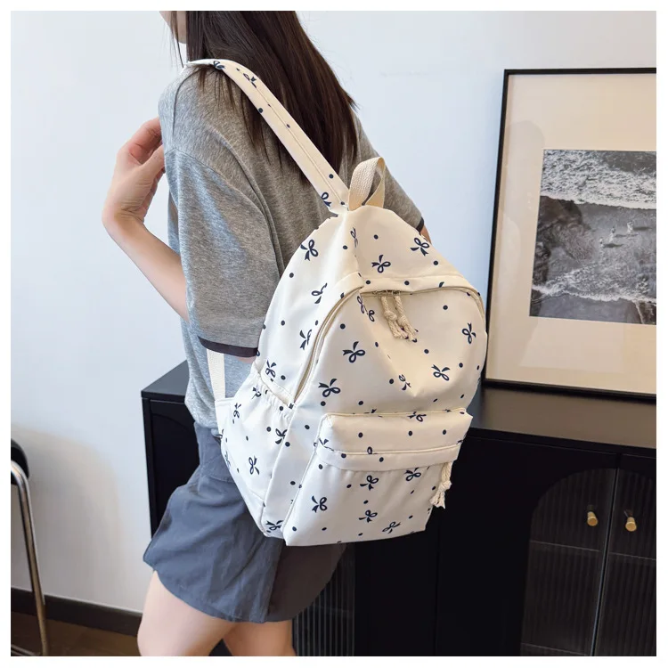 1 Set 3 in 1 Women College Student Backpack Large Capacity Casual Travel Daypack Stylish Versatile Laptop Bag for School