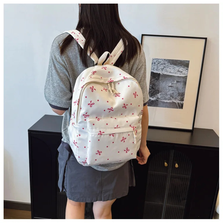 1 Set 3 in 1 Women College Student Backpack Large Capacity Casual Travel Daypack Stylish Versatile Laptop Bag for School
