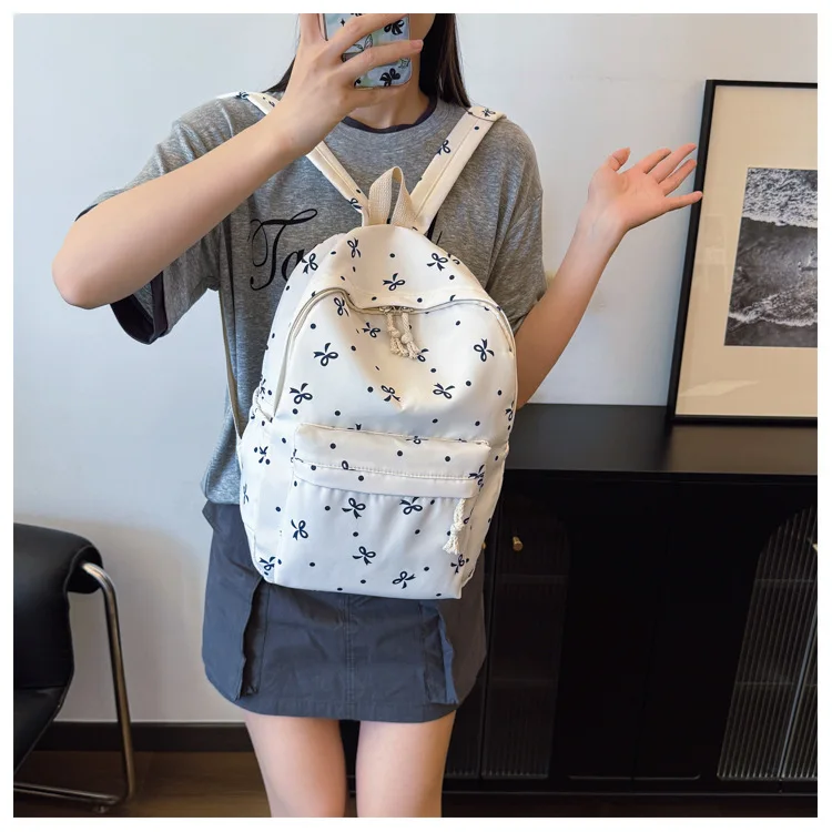 1 Set 3 in 1 Women College Student Backpack Large Capacity Casual Travel Daypack Stylish Versatile Laptop Bag for School
