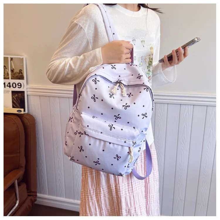 1 Set 3 in 1 Women College Student Backpack Large Capacity Casual Travel Daypack Stylish Versatile Laptop Bag for School
