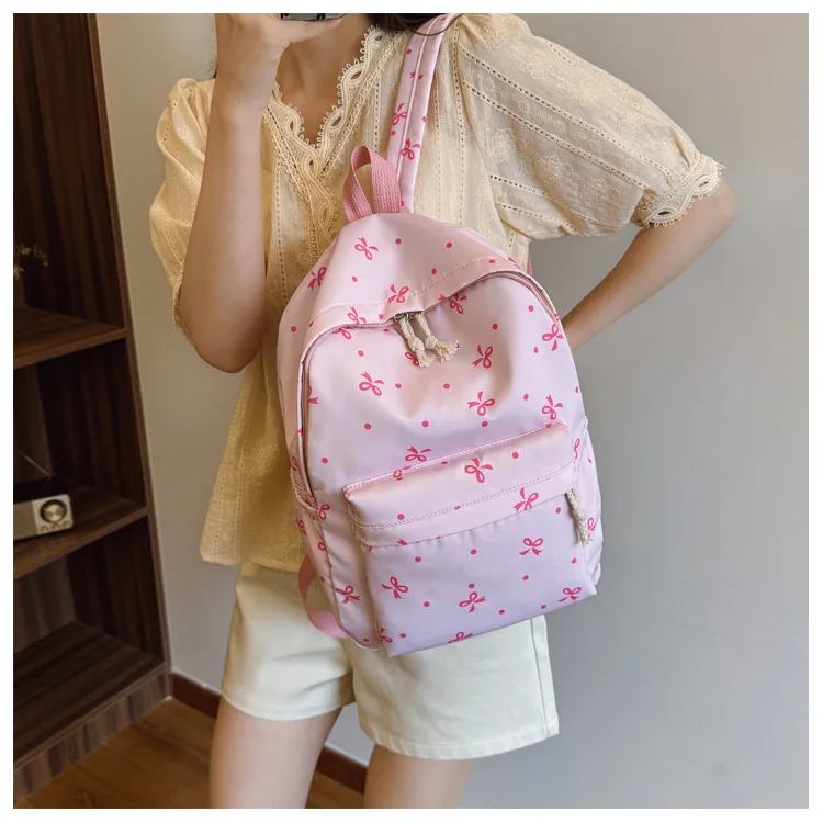 1 Set 3 in 1 Women College Student Backpack Large Capacity Casual Travel Daypack Stylish Versatile Laptop Bag for School
