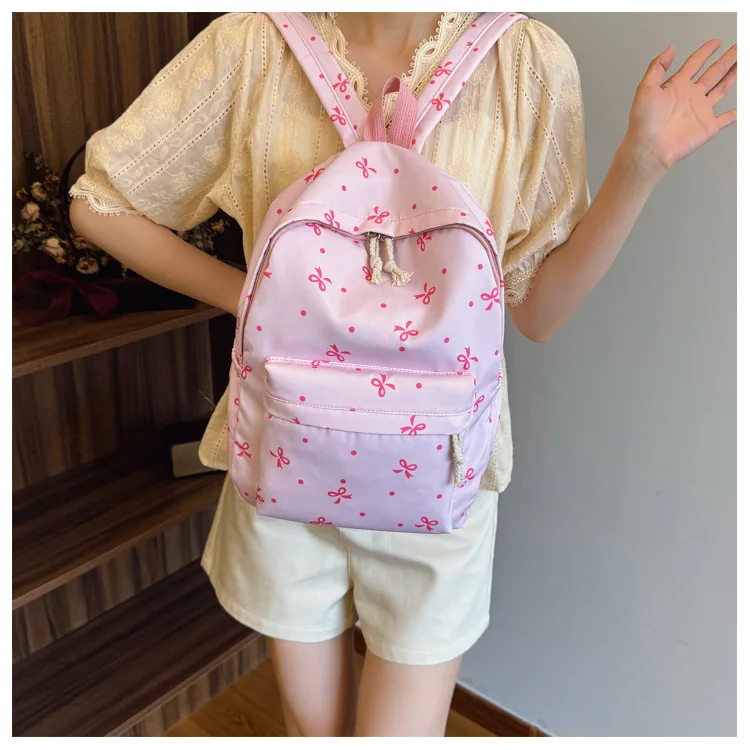 1 Set 3 in 1 Women College Student Backpack Large Capacity Casual Travel Daypack Stylish Versatile Laptop Bag for School