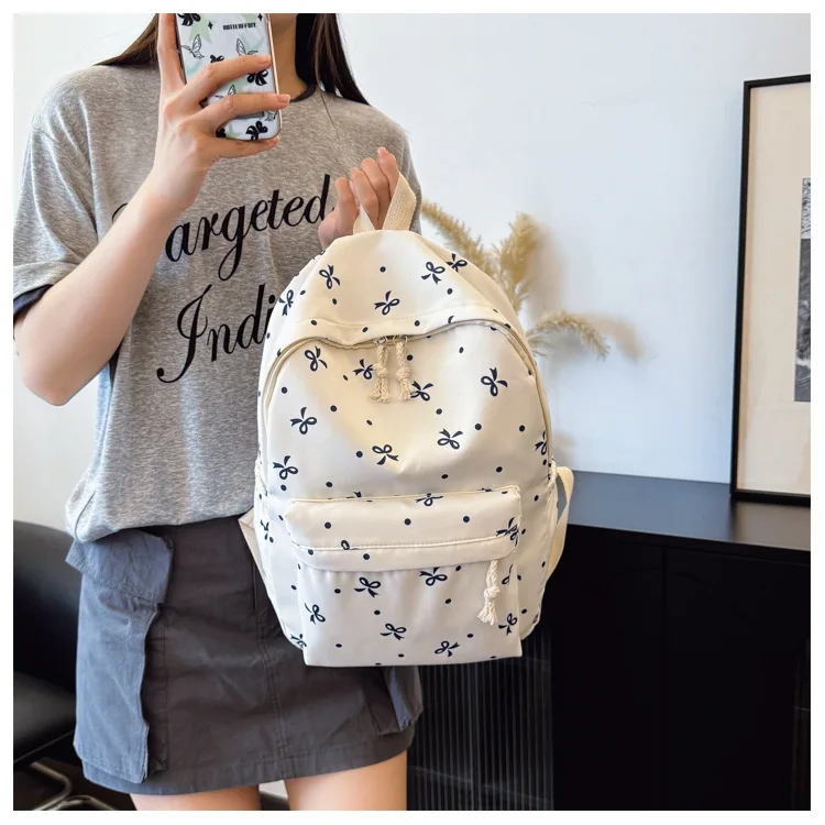 1 Set 3 in 1 Women College Student Backpack Large Capacity Casual Travel Daypack Stylish Versatile Laptop Bag for School