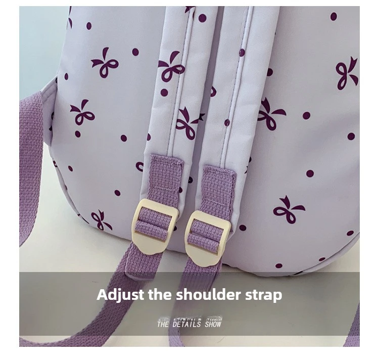 1 Set 3 in 1 Women College Student Backpack Large Capacity Casual Travel Daypack Stylish Versatile Laptop Bag for School