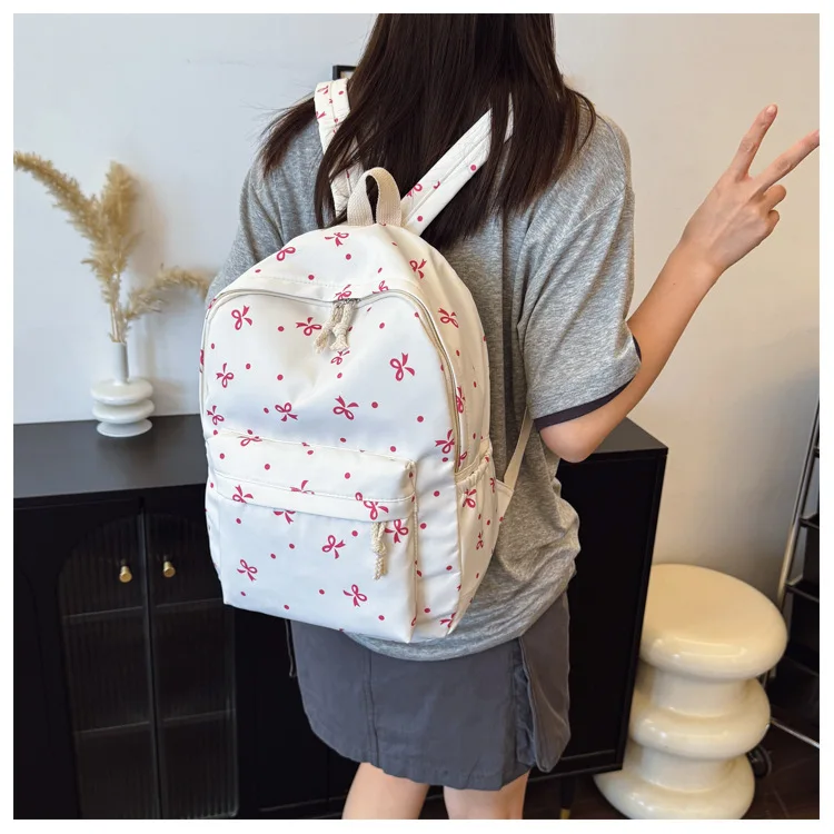 1 Set 3 in 1 Women College Student Backpack Large Capacity Casual Travel Daypack Stylish Versatile Laptop Bag for School