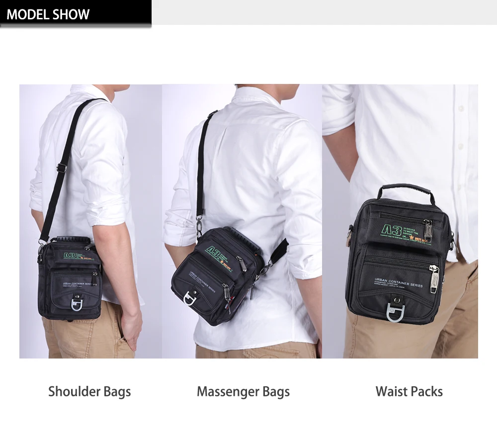 3707 Men Messenger Running Bags Casual Multifunction Small Travel Bags Waterproof Shoulder Waist Packs Military Crossbody Bags