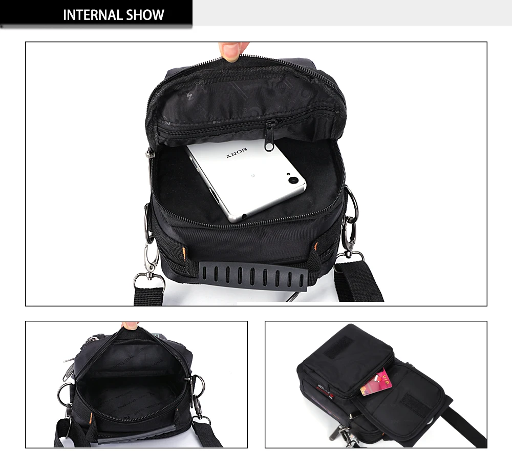 3707 Men Messenger Running Bags Casual Multifunction Small Travel Bags Waterproof Shoulder Waist Packs Military Crossbody Bags