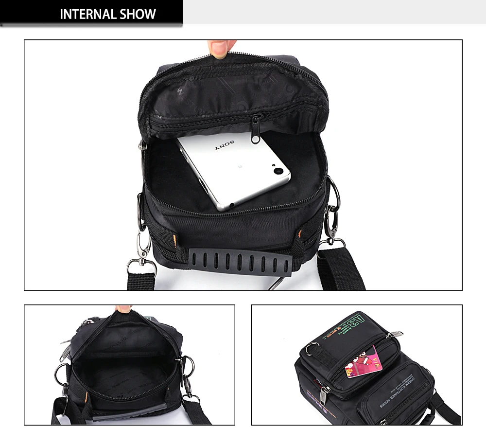 3707 Men Messenger Running Bags Casual Multifunction Small Travel Bags Waterproof Shoulder Waist Packs Military Crossbody Bags