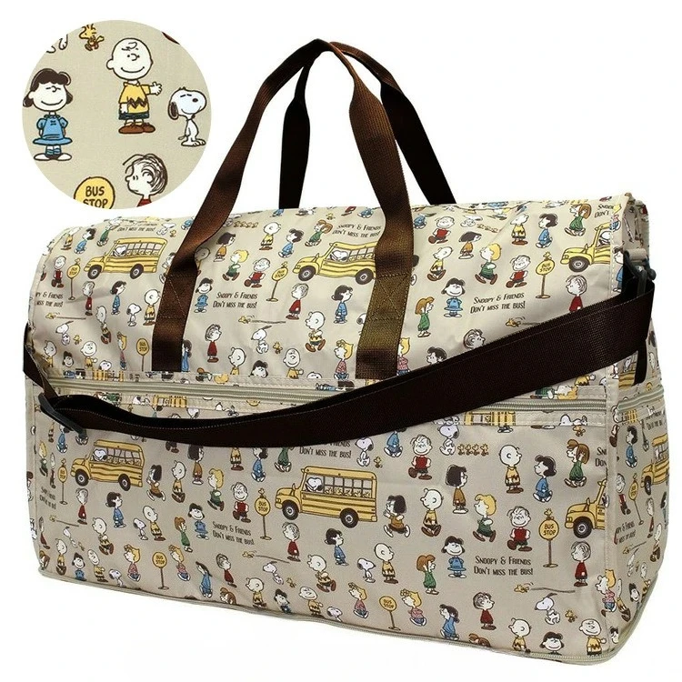 New 38L Large Capacity Lightweight Foldable Water-Repellent Travel Bag Cartoon Snoopy Casual Travel Bag Outdoor Handbag