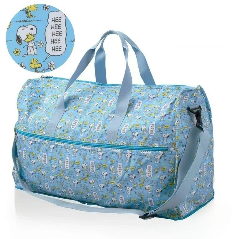New 38L Large Capacity Lightweight Foldable Water-Repellent Travel Bag Cartoon Snoopy Casual Travel Bag Outdoor Handbag