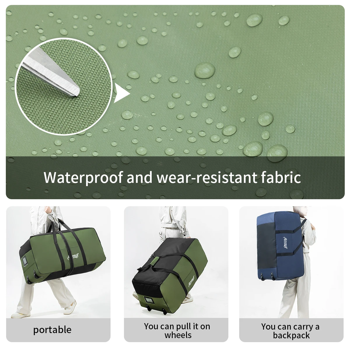 Outdoor Camping Picnic Equipment Storage Box, Tent Supplies Storage Box with Wheels, Large-Capacity Oversized Travel Bag