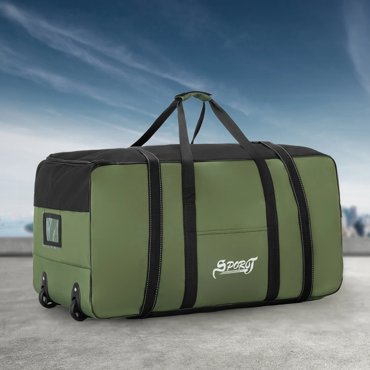Outdoor Camping Picnic Equipment Storage Box, Tent Supplies Storage Box with Wheels, Large-Capacity Oversized Travel Bag
