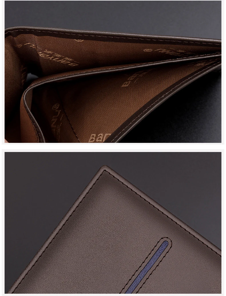New 2026 Men's Short Wallet Genuine Leather First Layer Cowhide Rfid Blocking Slim Thin Minimalist Purse
