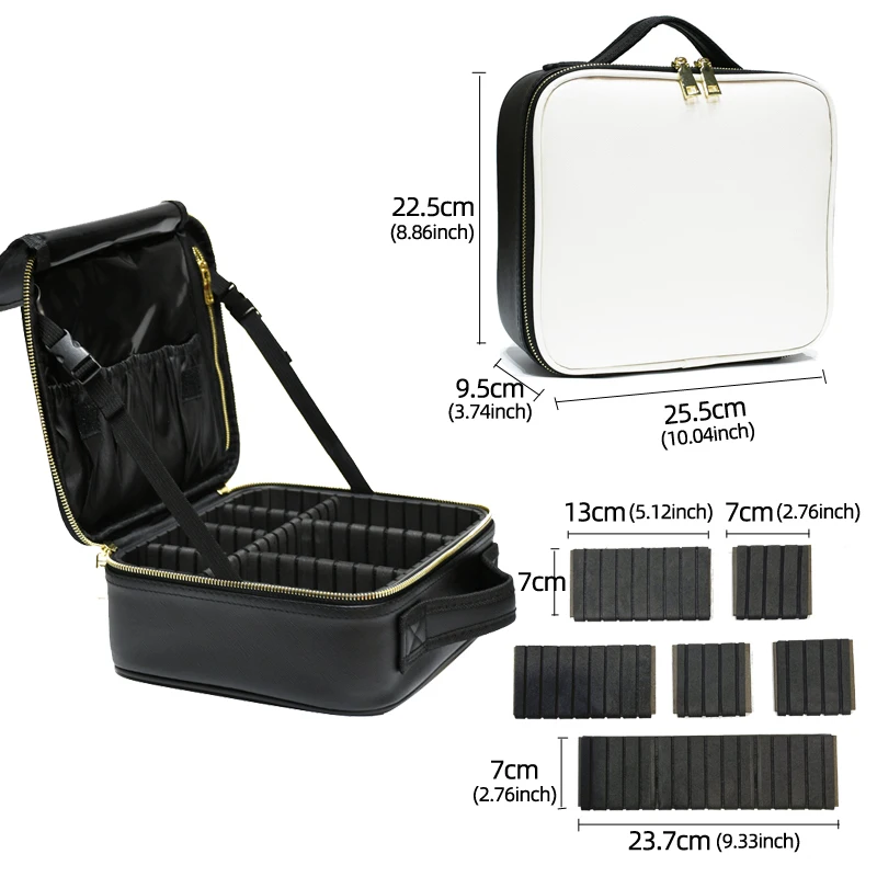 New PU Leather Cosmetic Bag For Women Multi-Functional Portable Travel Storage Makeup Case