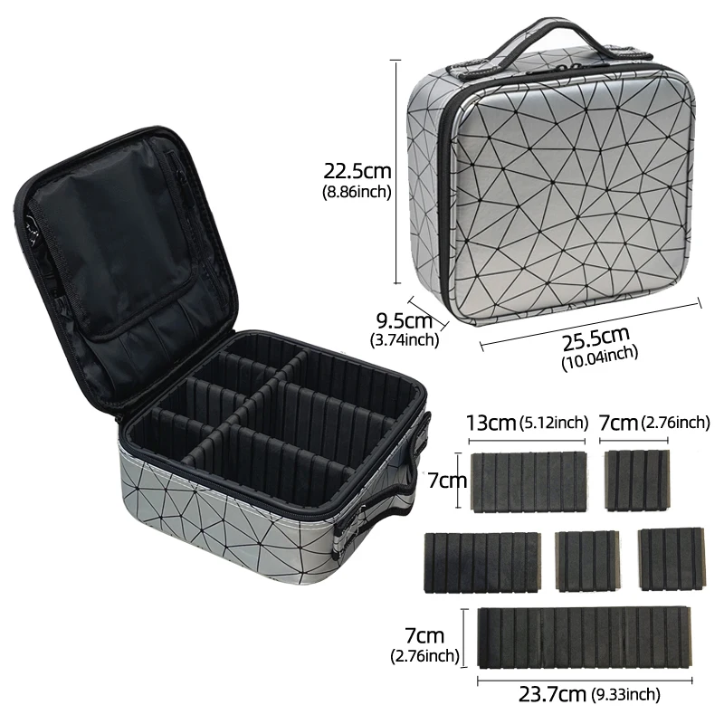 New PU Leather Cosmetic Bag For Women Multi-Functional Portable Travel Storage Makeup Case