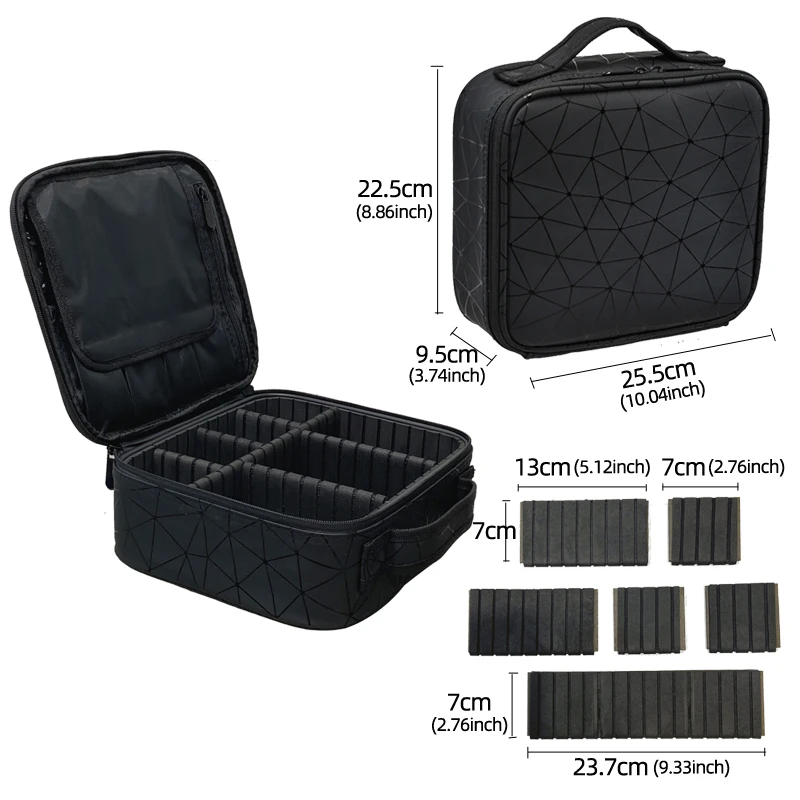 New PU Leather Cosmetic Bag For Women Multi-Functional Portable Travel Storage Makeup Case