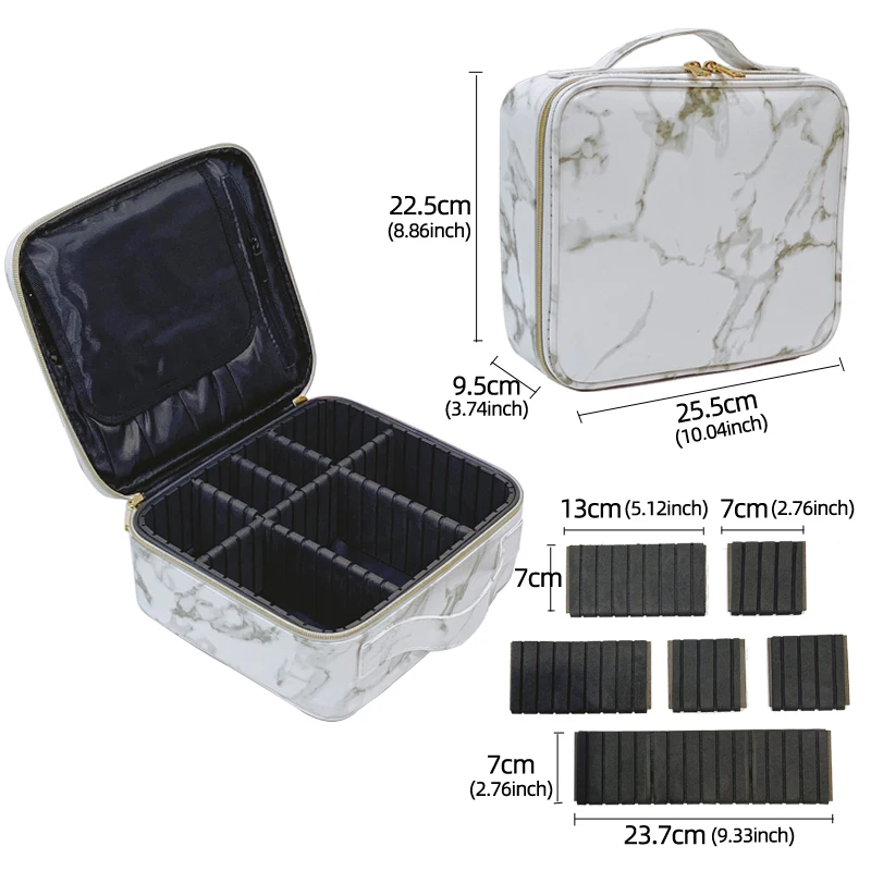 New PU Leather Cosmetic Bag For Women Multi-Functional Portable Travel Storage Makeup Case