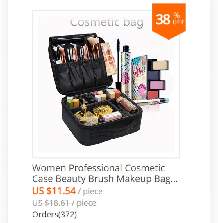 New PU Leather Cosmetic Bag For Women Multi-Functional Portable Travel Storage Makeup Case