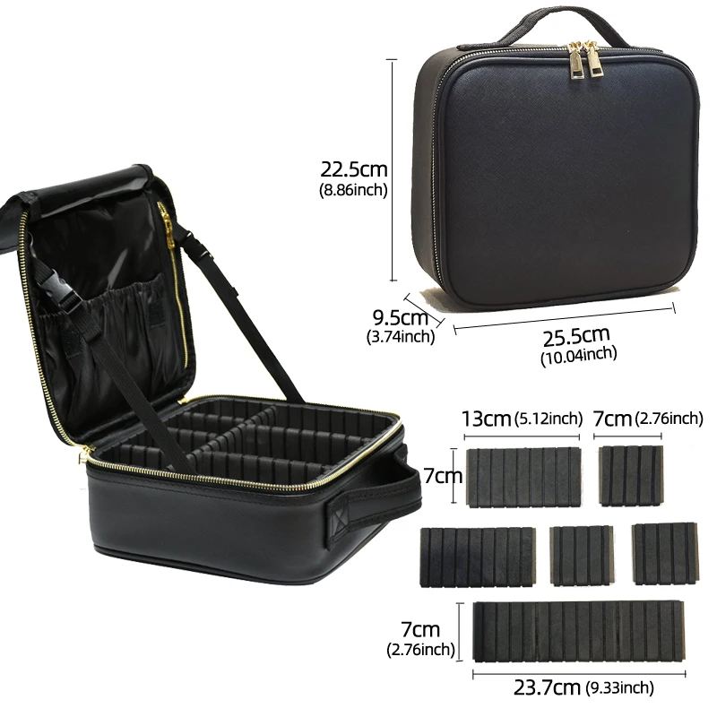 New PU Leather Cosmetic Bag For Women Multi-Functional Portable Travel Storage Makeup Case