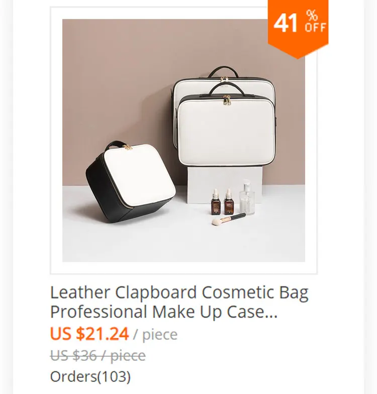 New PU Leather Cosmetic Bag For Women Multi-Functional Portable Travel Storage Makeup Case