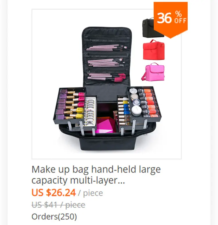 New PU Leather Cosmetic Bag For Women Multi-Functional Portable Travel Storage Makeup Case