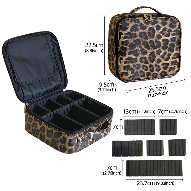 New PU Leather Cosmetic Bag For Women Multi-Functional Portable Travel Storage Makeup Case
